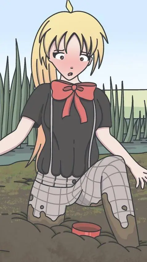 ai character: Girl stuck in bog background