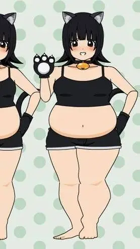 ai character: Chubby catgirl background