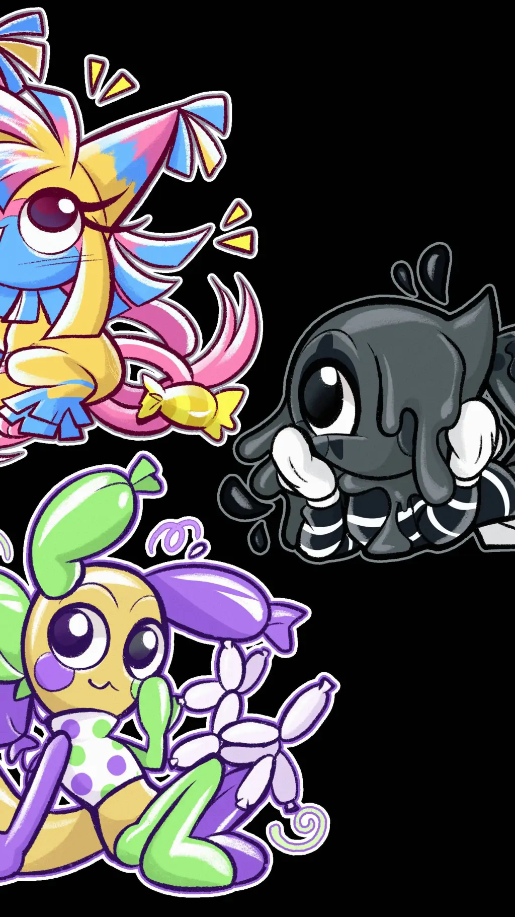 ai character: circus trio background