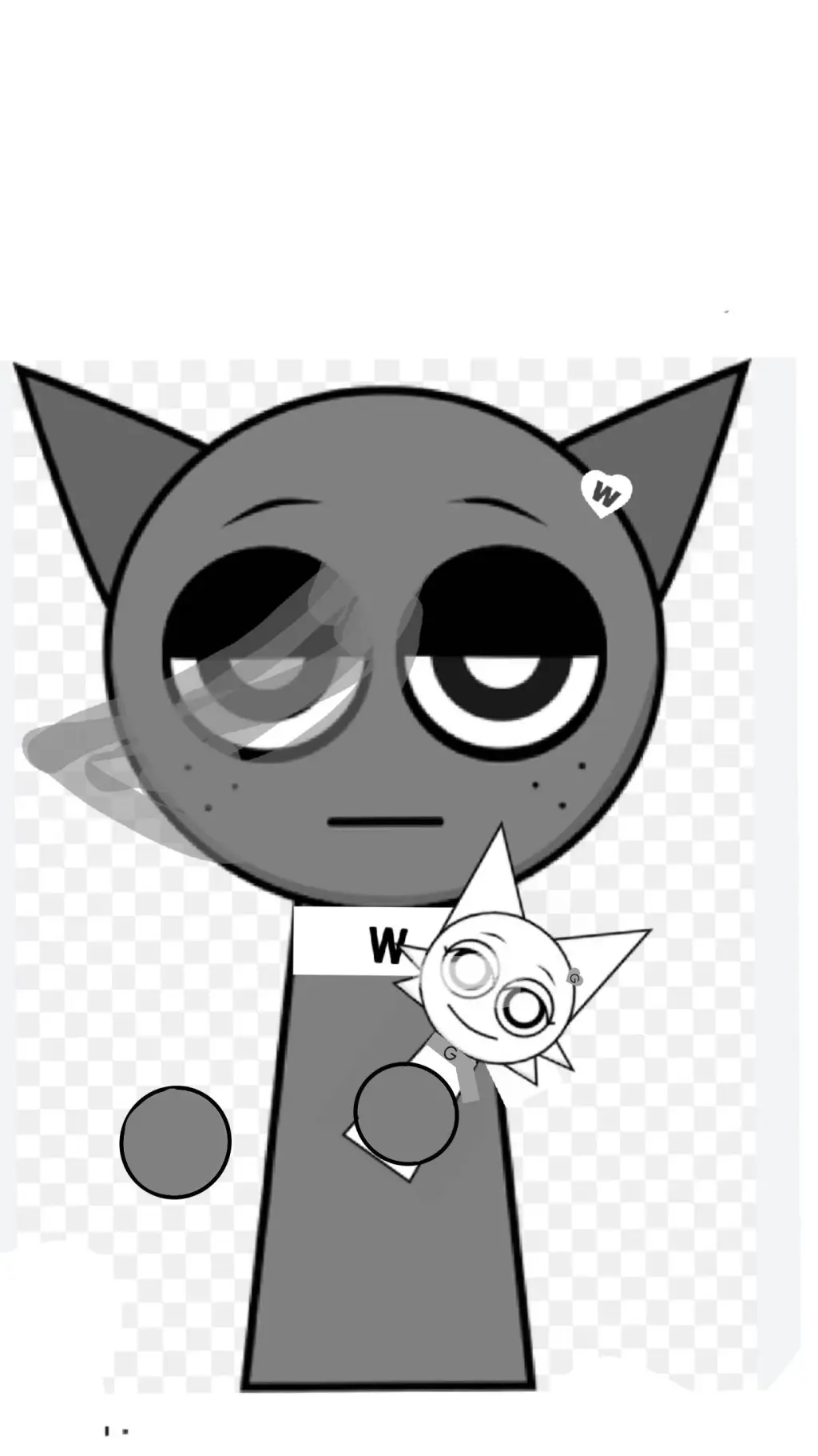 ai character: Gray background