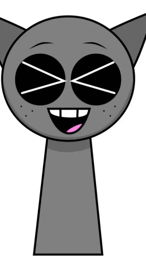 ai character: happy Gray  background