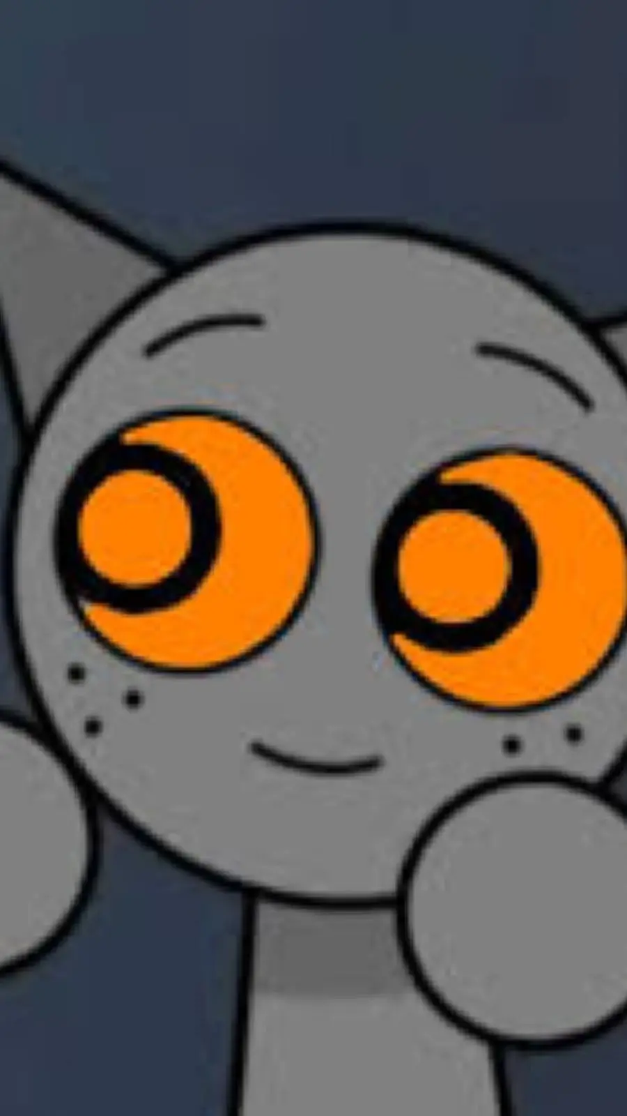 ai character: Gray_orange_eyes  background