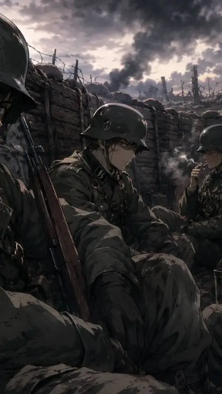 ai character: 3 ww2 germans background
