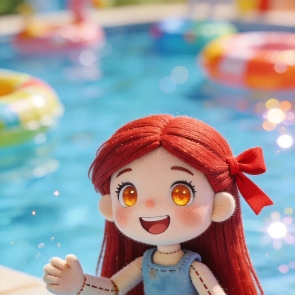 chat with ai character: at the pool party