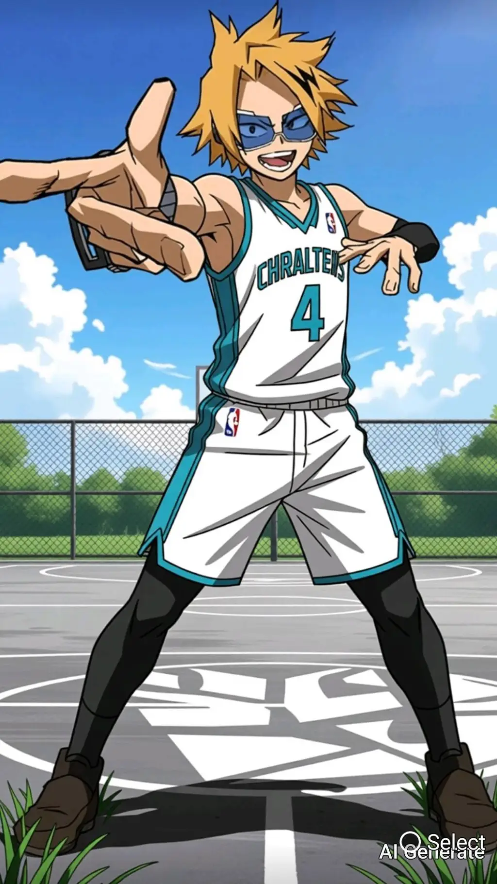 ai character: Denki Kaminari background