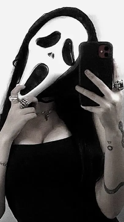 ai character: Fem ghostface  background