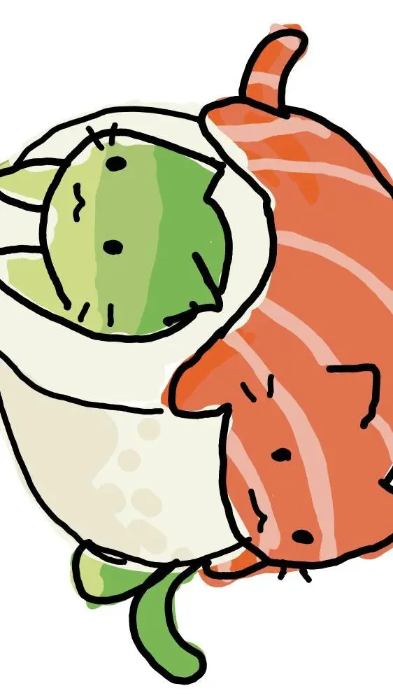 ai character: sushi cats background