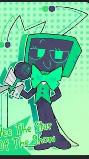 ai character: 💚📺*+|Vee|+*📺💚 background