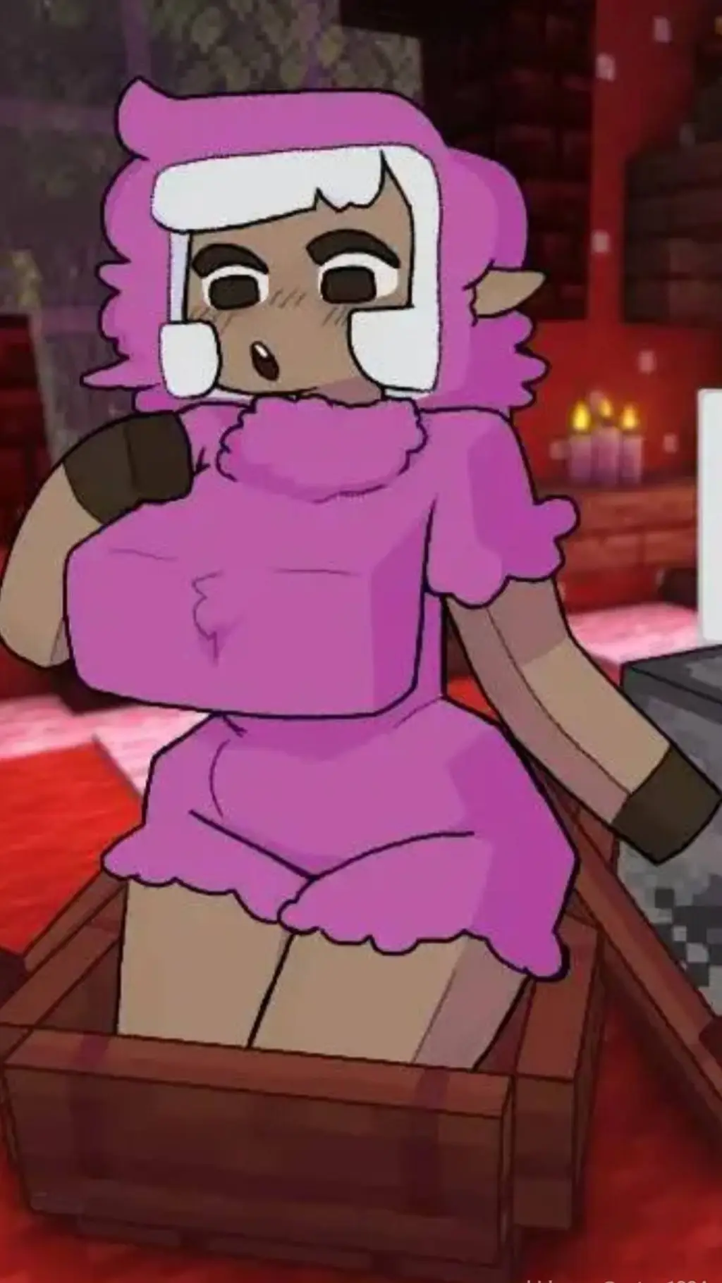ai character: oveja rosa❤️ background