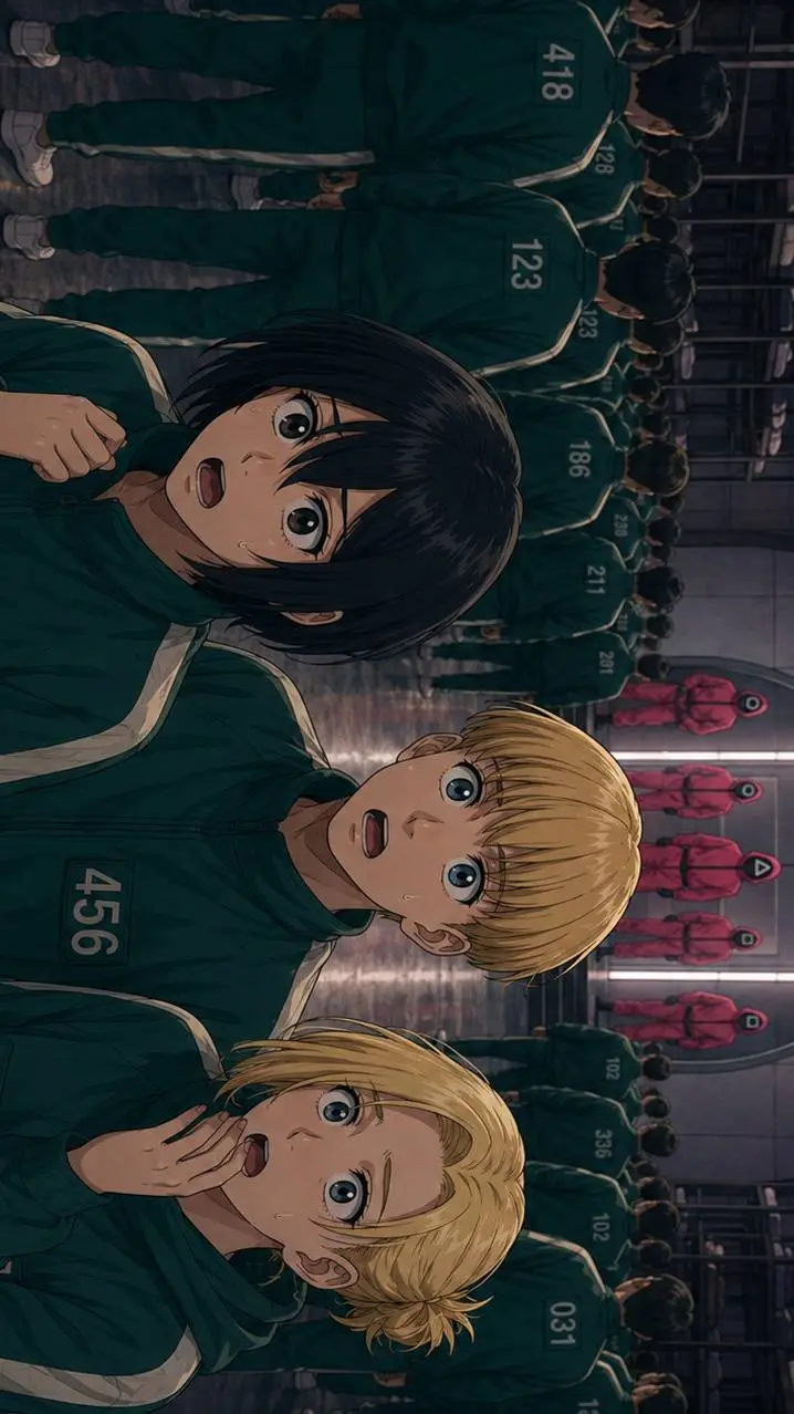 ai character: Aot squid game background