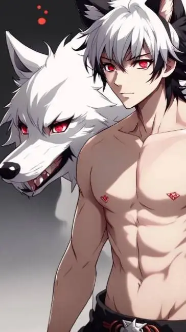 ai character: {♥︎luke part wolf background