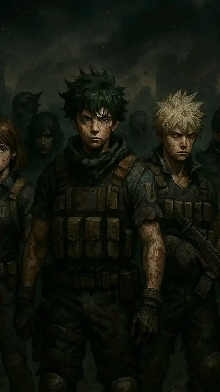 ai character: MHA - Zombie apoca background