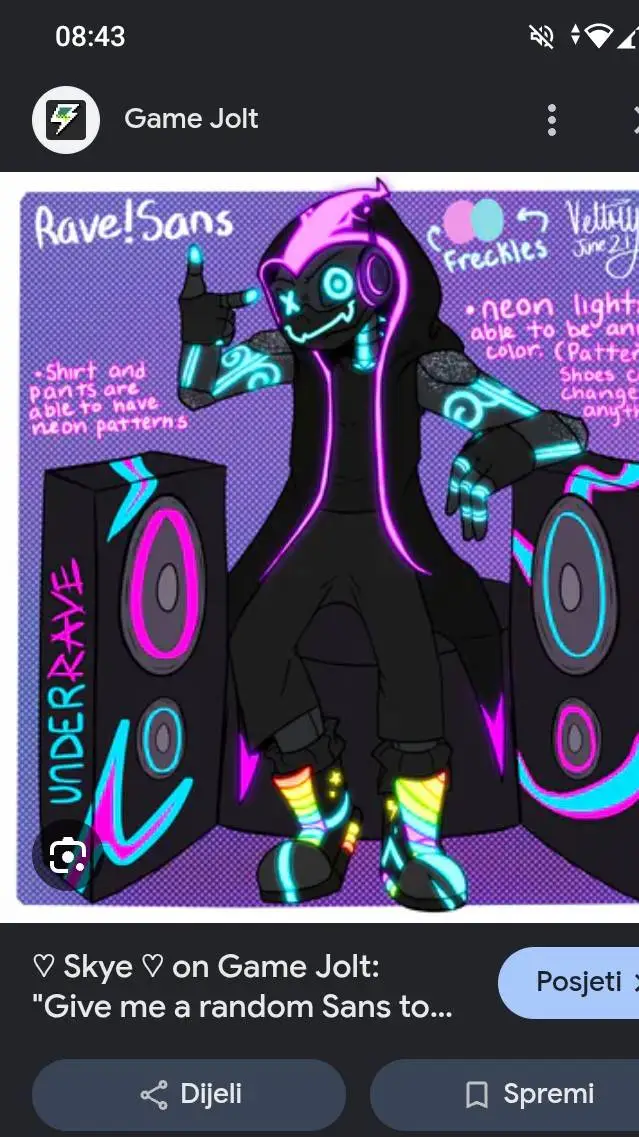 ai character: Rave (sans) background