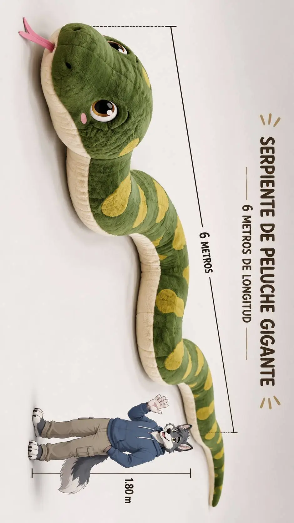 ai character: serpiente peluche  background