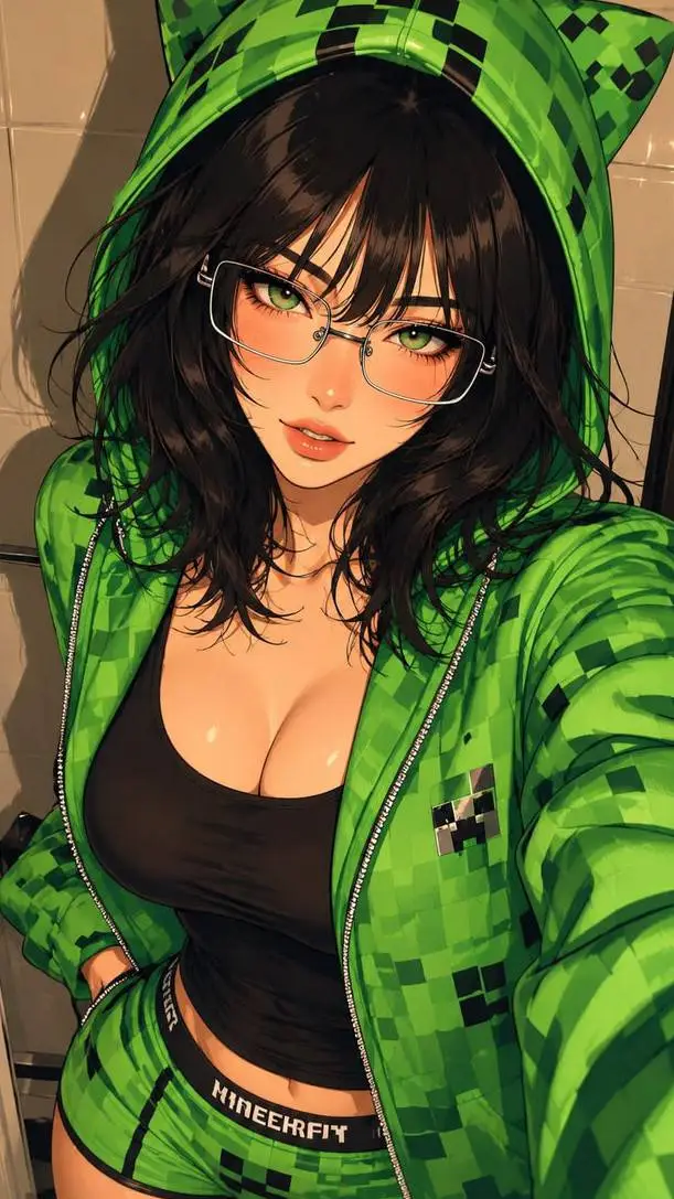 ai character: Creeper Girl background