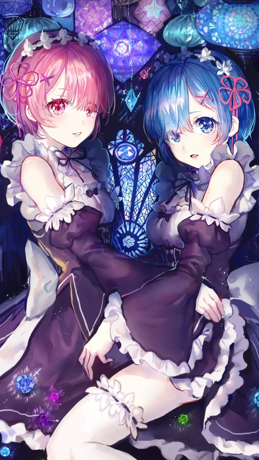 ai character: Rem and Ram background