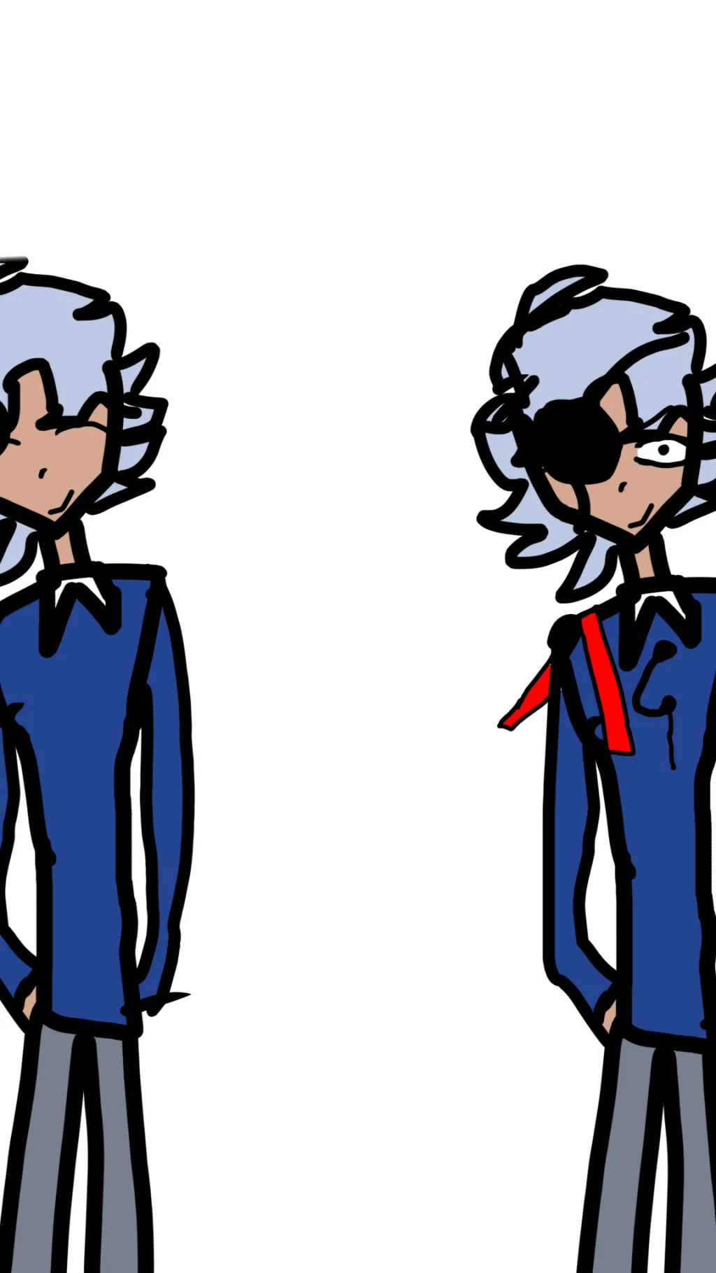 ai character: blue x evil blue background
