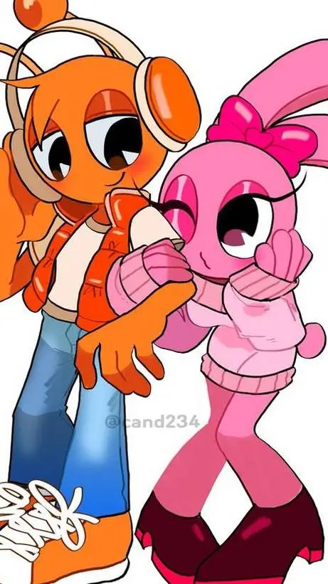 ai character: oren y pinki background