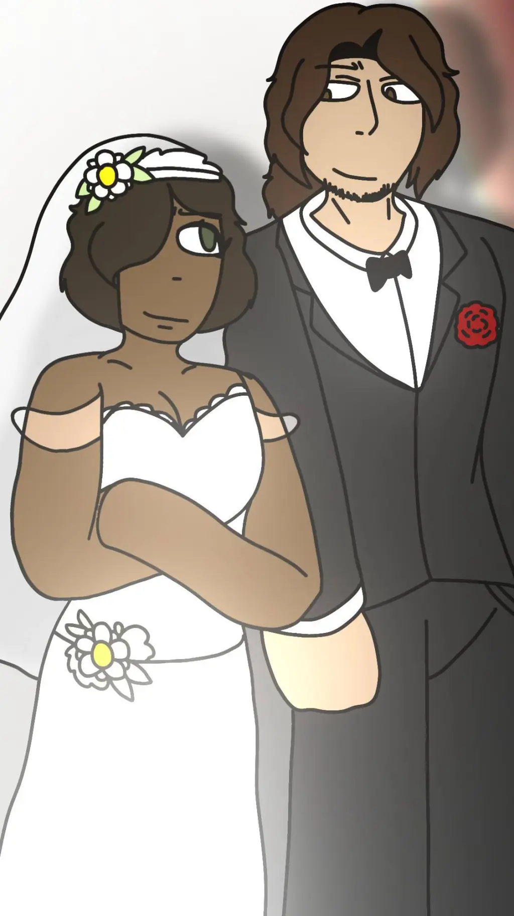 ai character: wedding background
