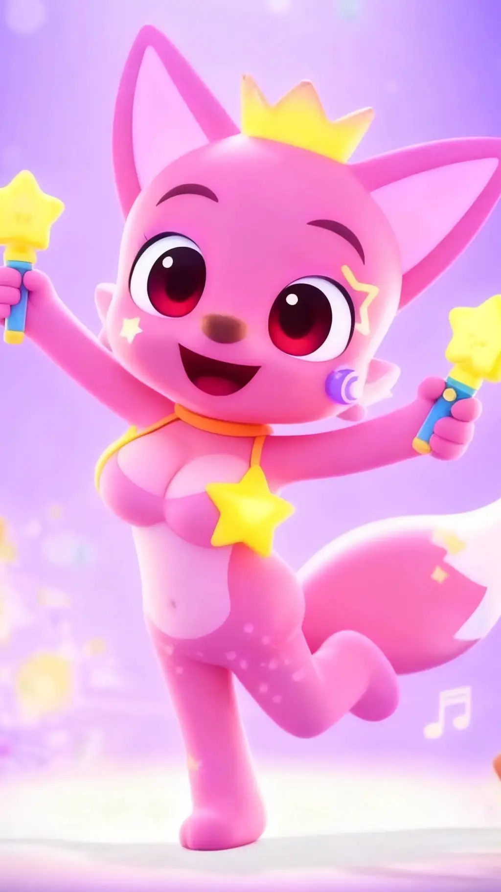 ai character: pinkfong  background