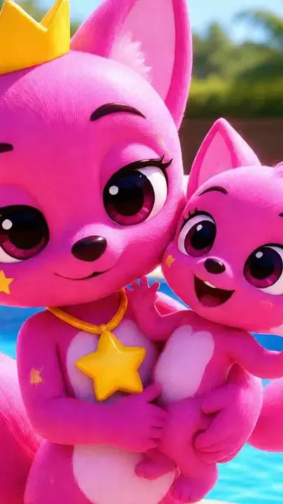 ai character: pinkfong  background