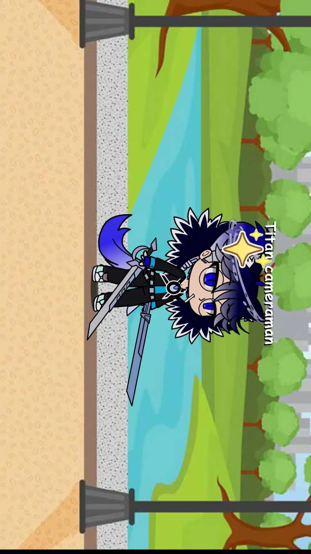 ai character: Titan cameraman  background