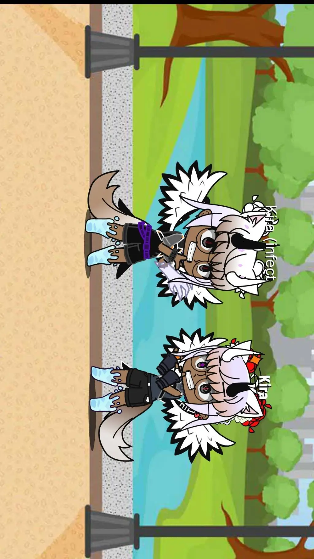 ai character: KIRA VS kira infec background