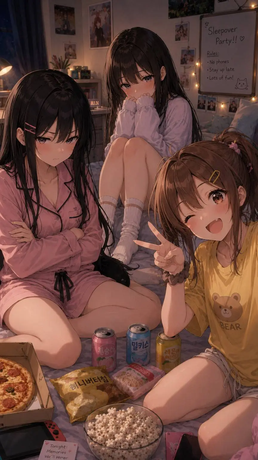 ai character: sleepover background