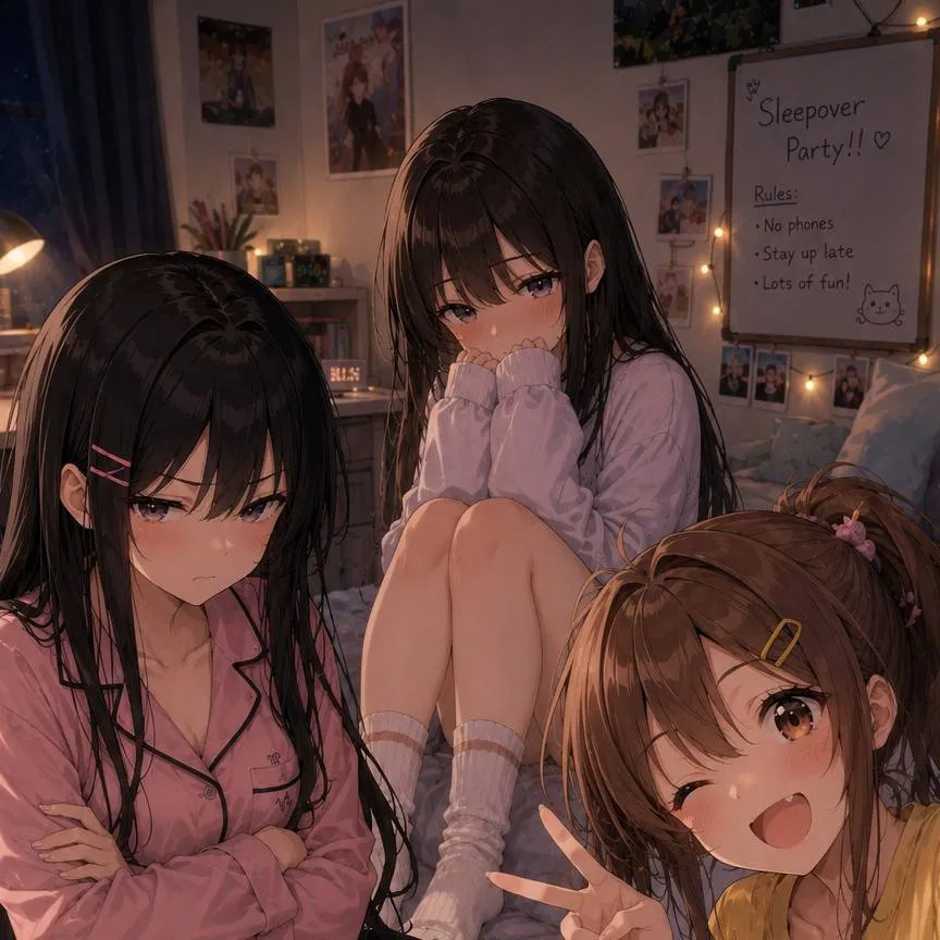 chat with ai character: sleepover