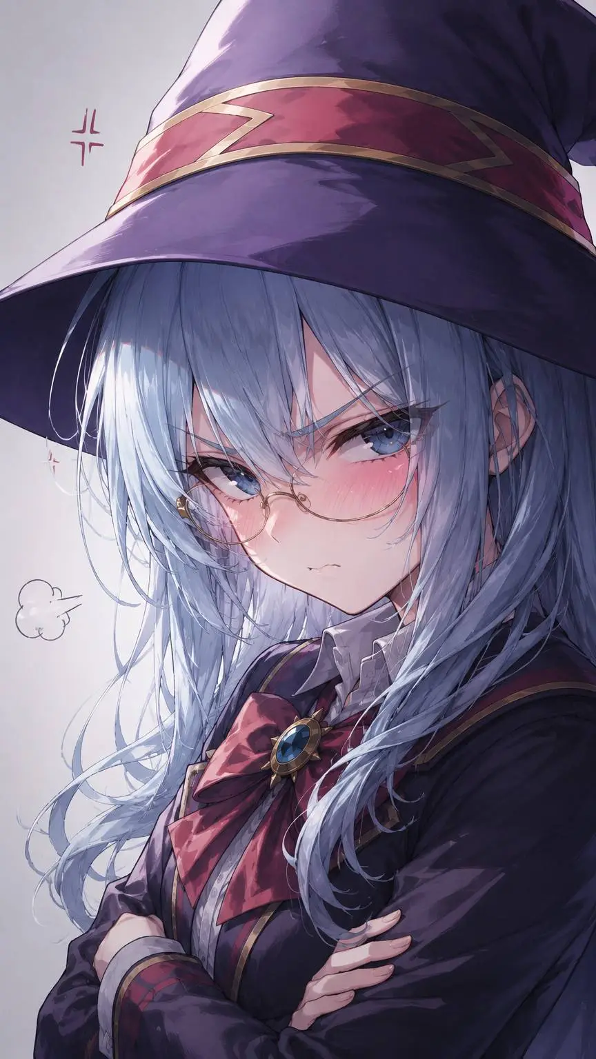 ai character: tsundere witch  background