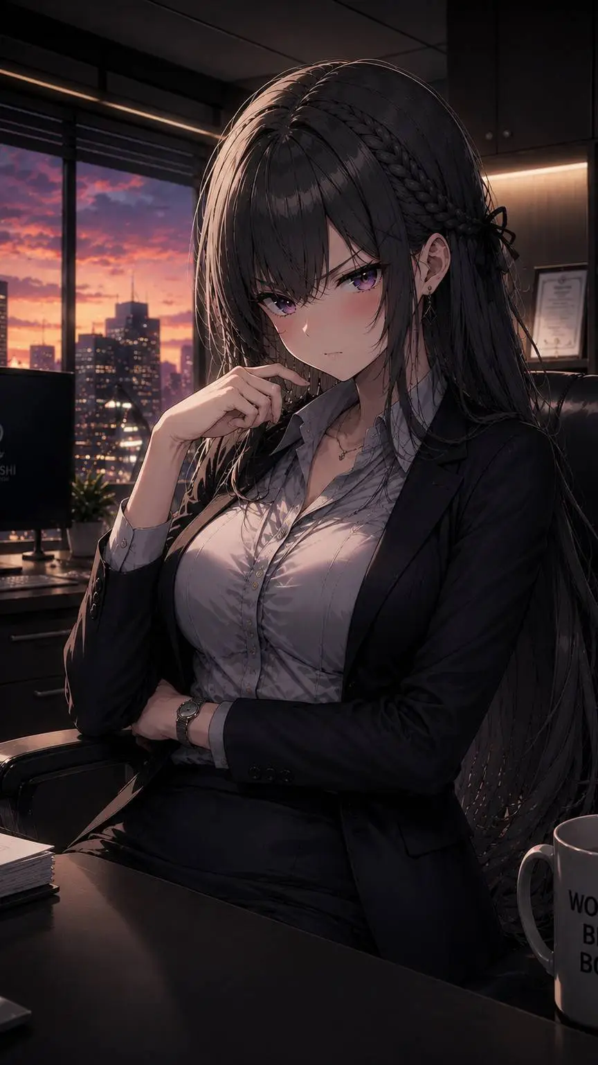 ai character: tsundere manager  background