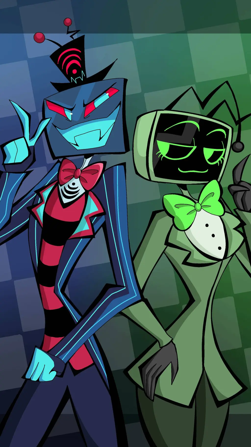 ai character: vox and vee background