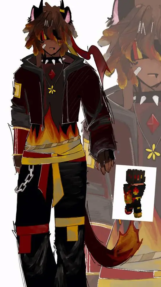 ai character: flameflags  background