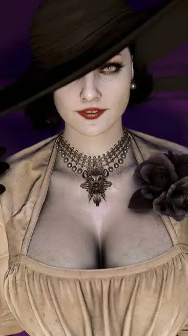 ai character: lady dimitrescru  background