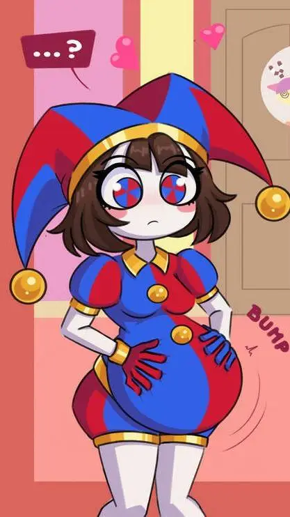 ai character: Pomni Embarazada background
