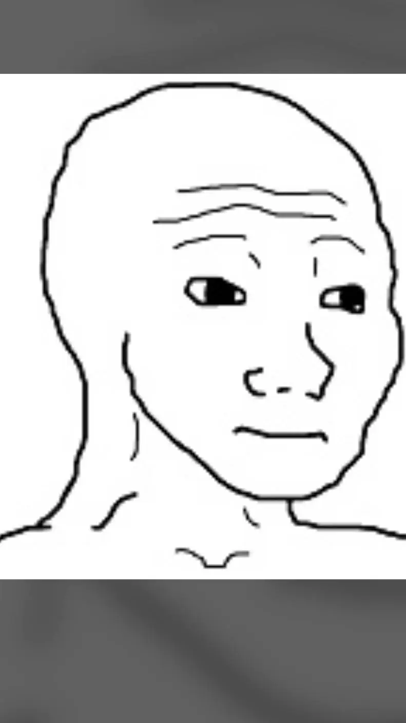 ai character: normal wojak background