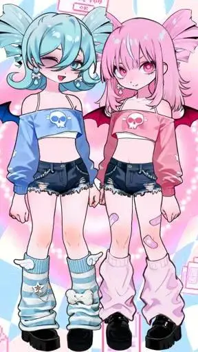 ai character: Ella and Mia  background
