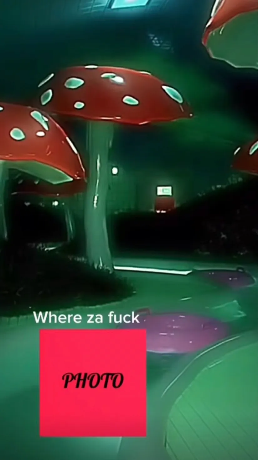 ai character: backroom mushroom background