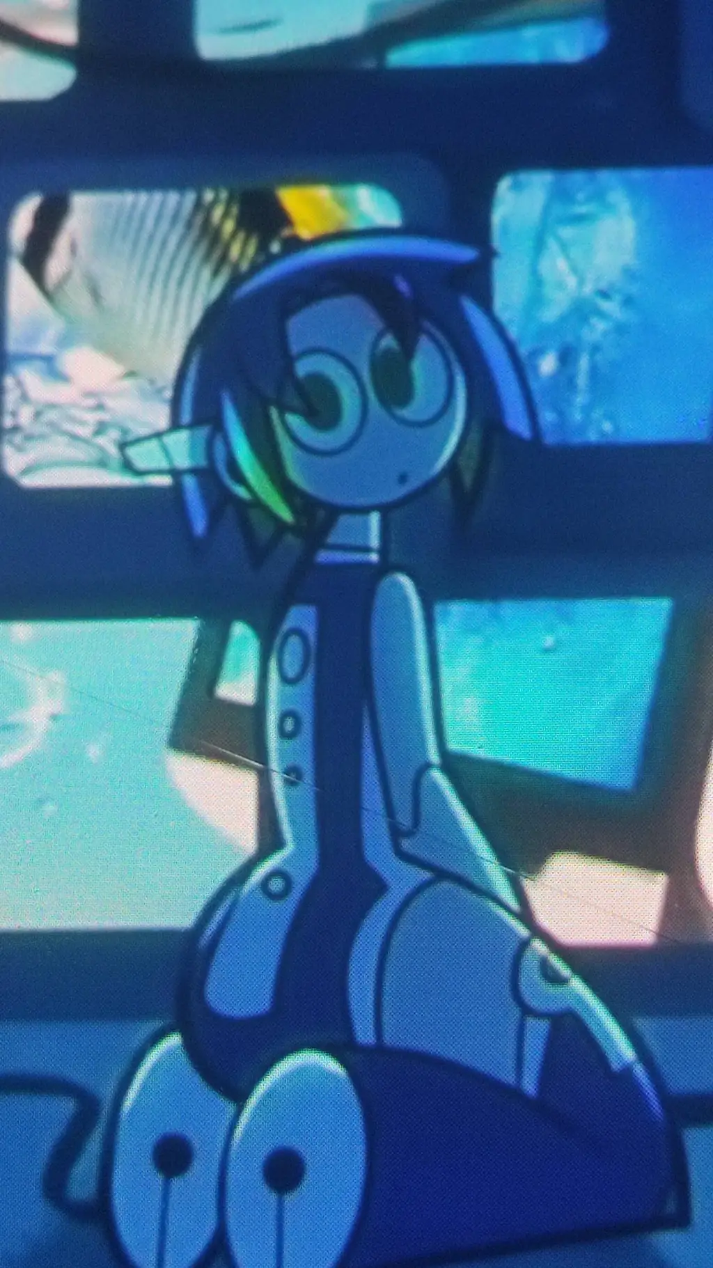 ai character: robot girl  background