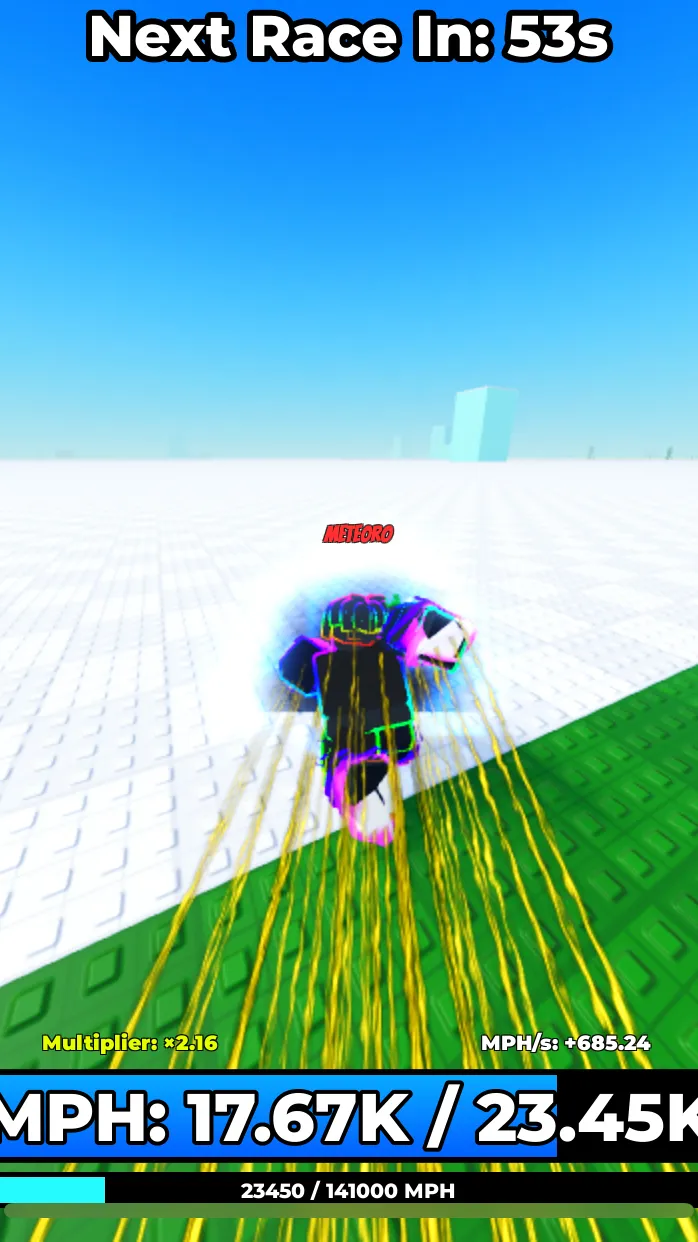 ai character: Light speed miwk background