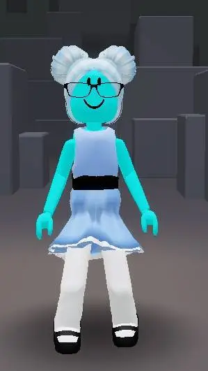 ai character: Holly:🩵🩵🩵🩵 background