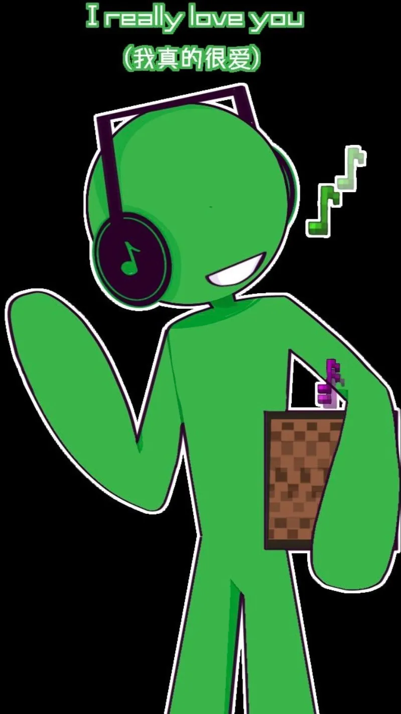 ai character: Green-Alan becker background