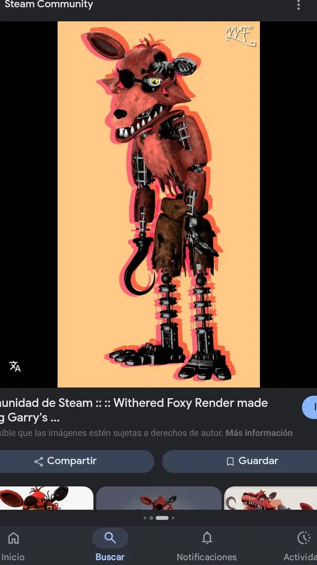 ai character: withered foxy background