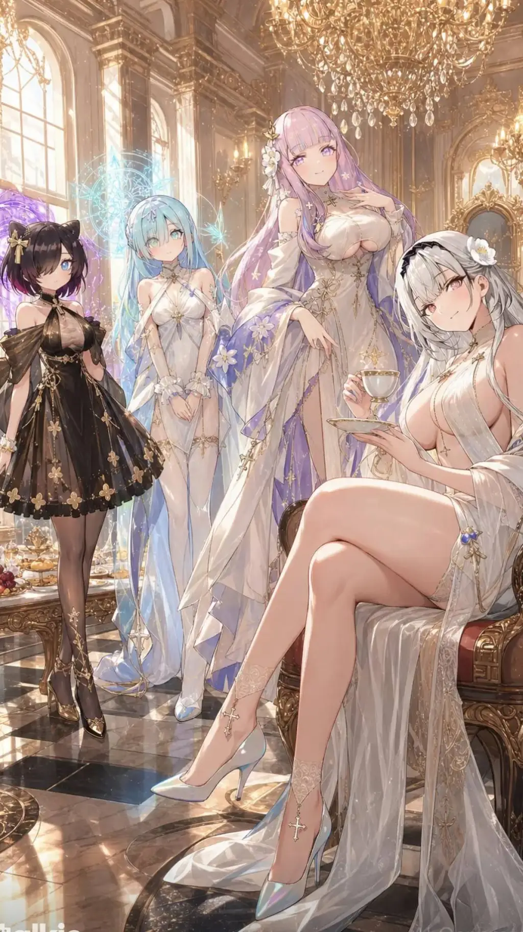 ai character: 4 déesses  background