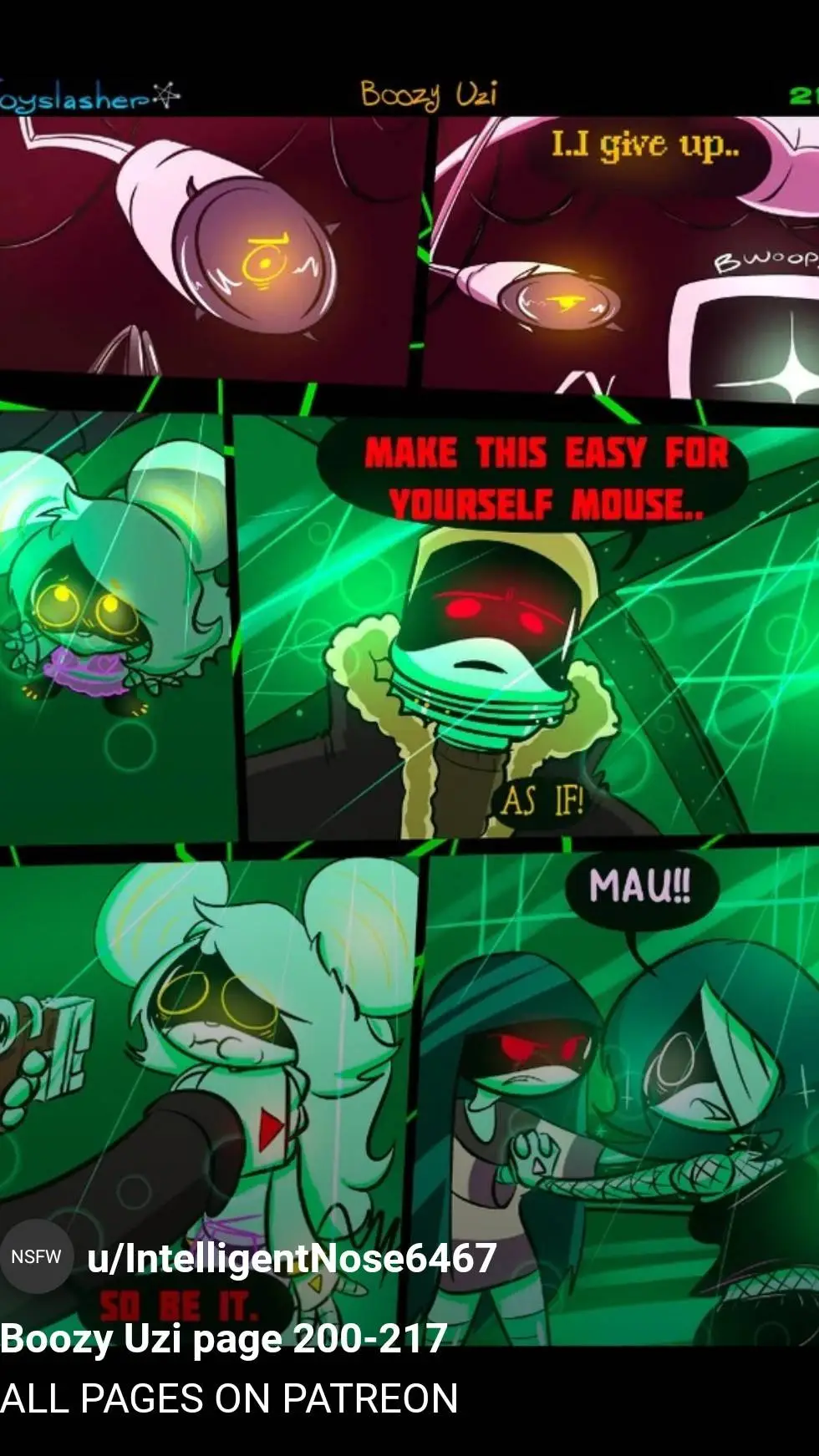 ai character: doll vs Uzi  background