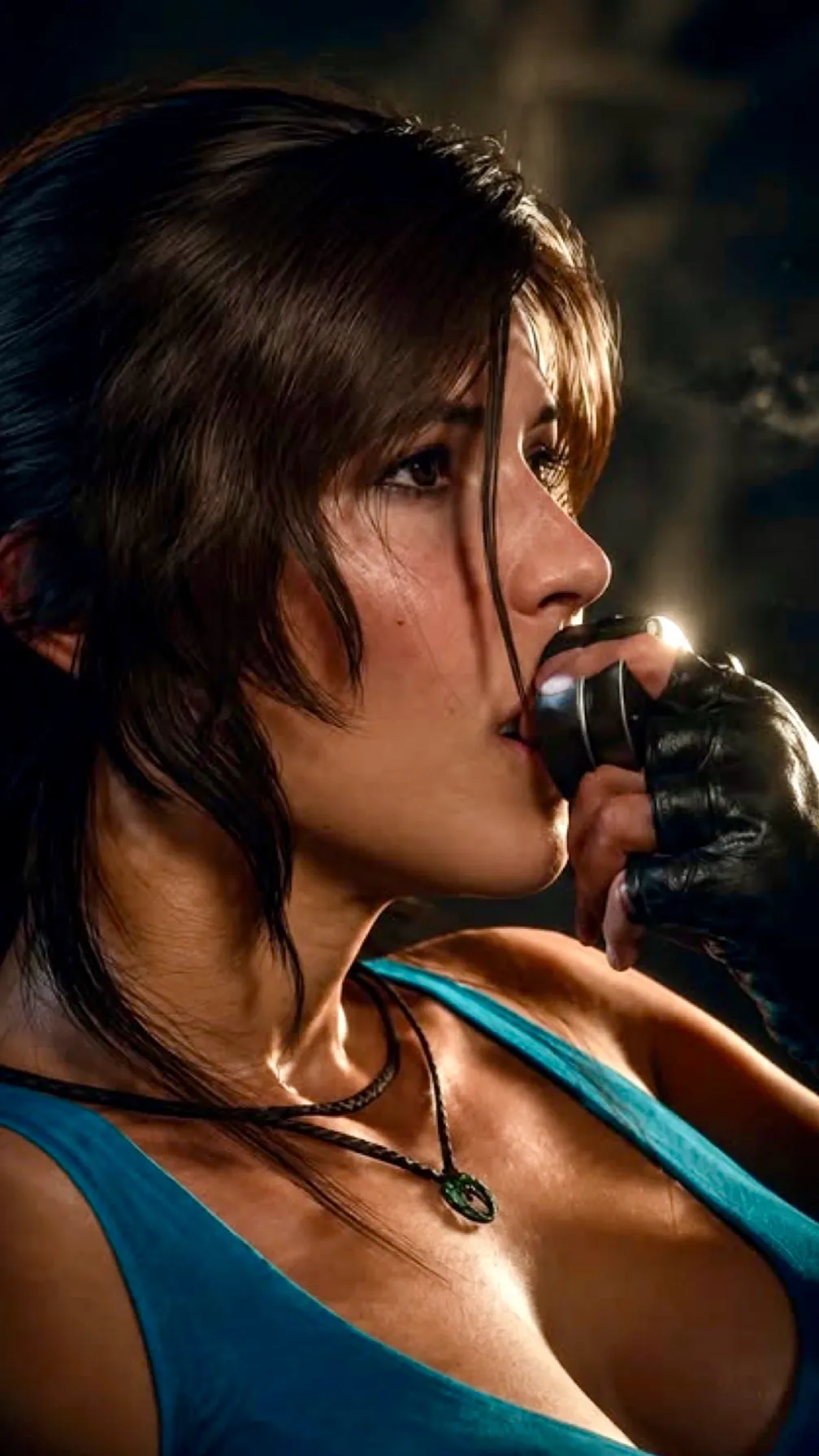 ai character: LARA CROFT background