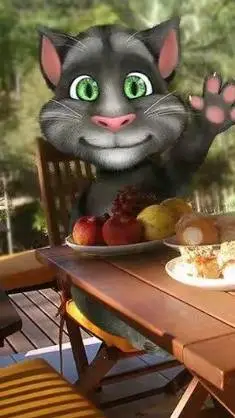 ai character: Talking Tom Eats background