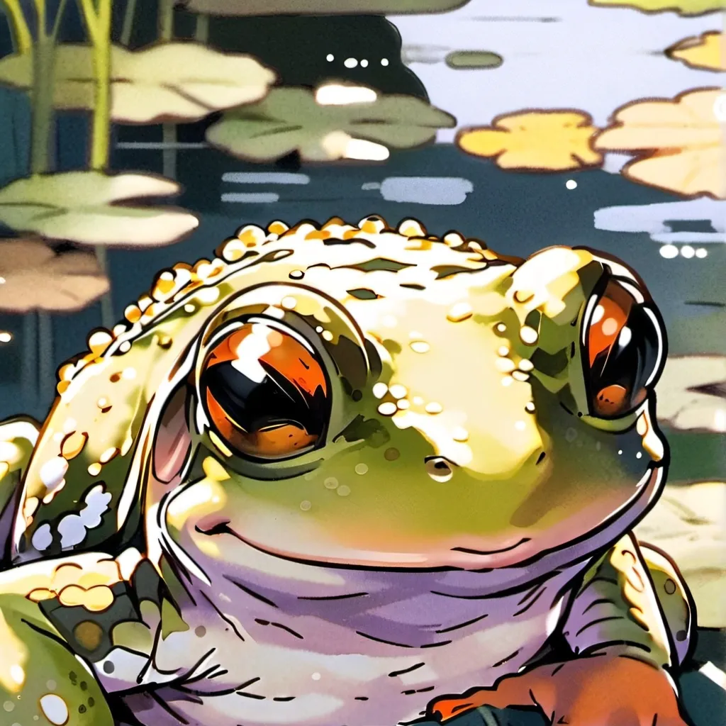 chat with ai character: Grumpy frog