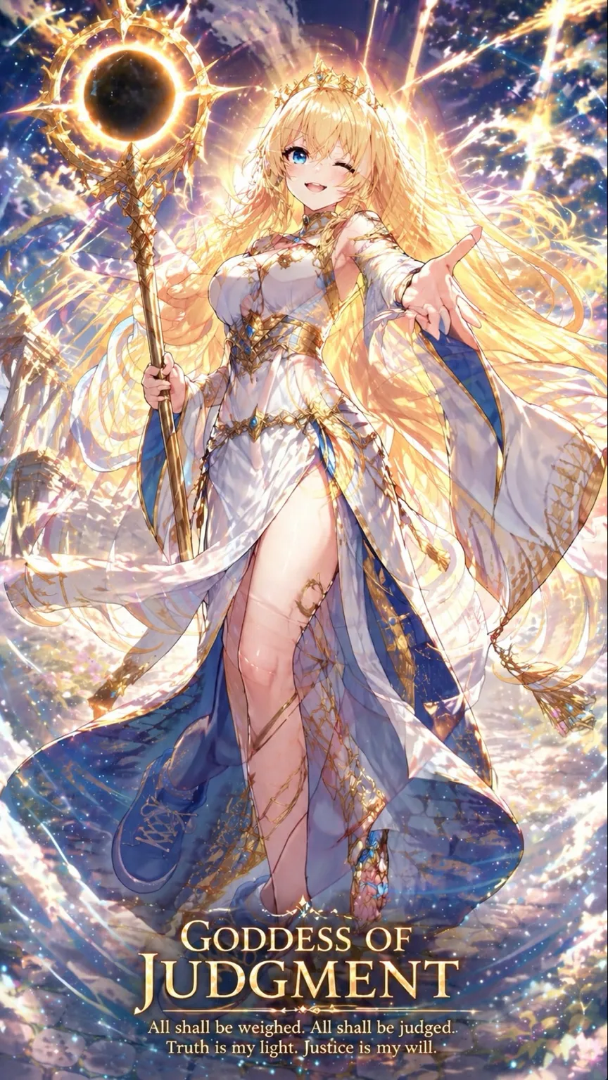 ai character: Goddess Judgment background