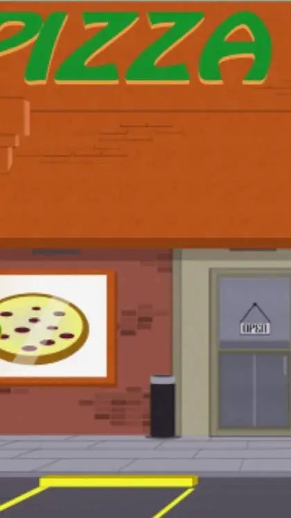 ai character: south park pizza background